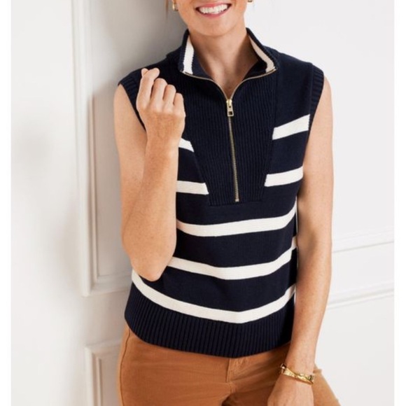 NWOT - Talbots Half Zip Sweater Vest - Olive Green - Picture 8 of 8